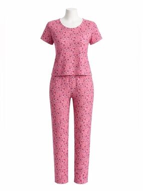 Size S Zara Women’s Pink Floral Lounge Set Pajama Top Pants Soft Cozy